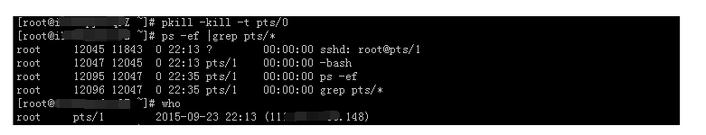 云服务器Linux系统结束正在登录的远程终端  第3张