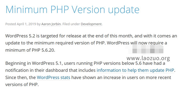 WordPress 5.2版本将于四月底上线且最低需PHP 5.6.20版本  第1张